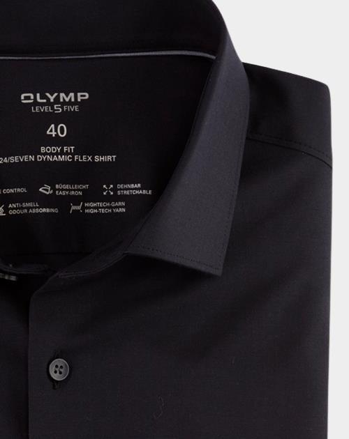 Olymp Business hemd korte mouw Zwart Level Five 24/Seven 073412/68