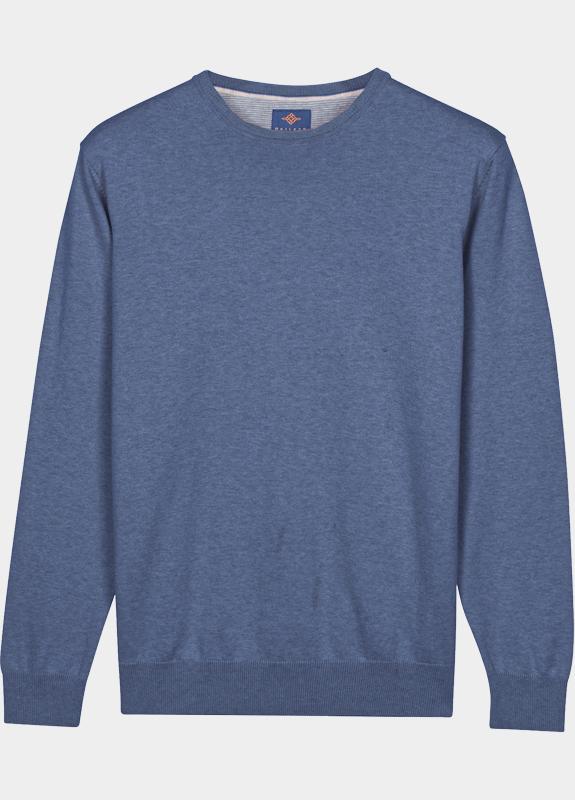 Bos Pullover heren Blauw Cotton regular fit kobalt 618200CCT-13/645