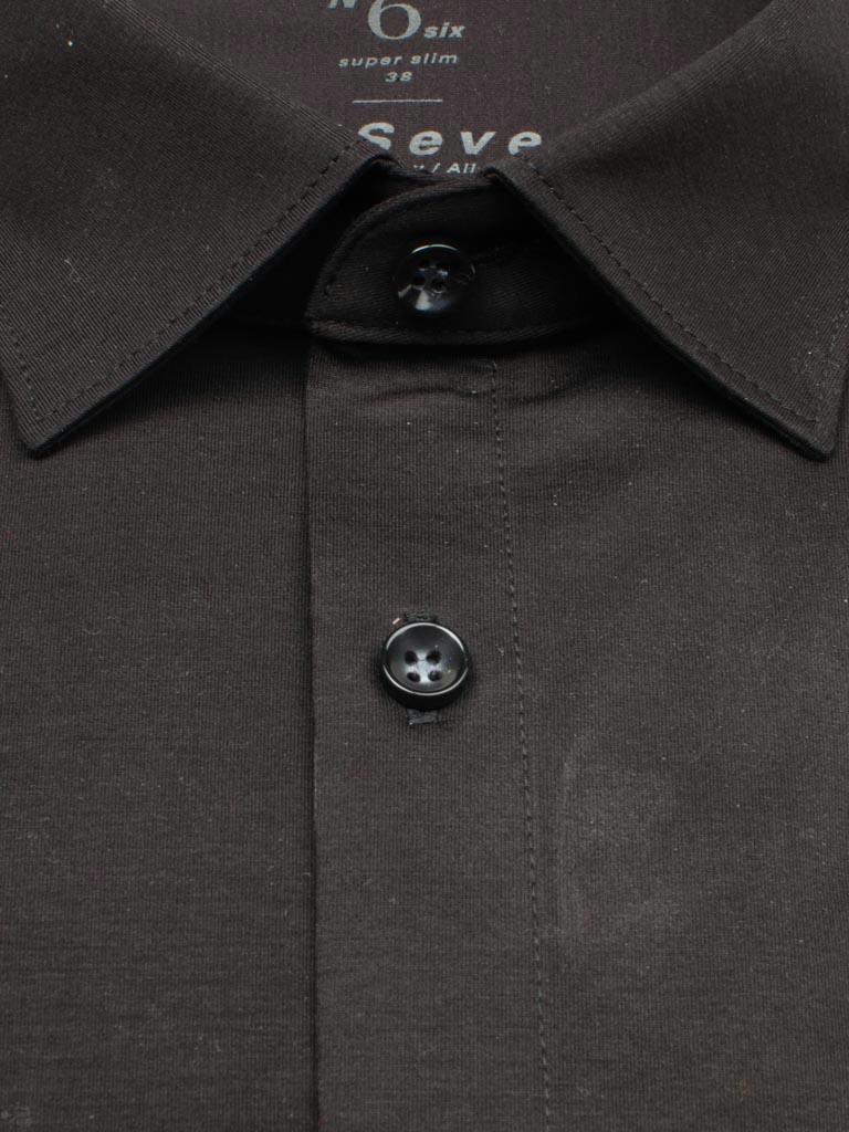 Olymp Business hemd lange mouw Zwart extra slim fit van jersey 250374/68