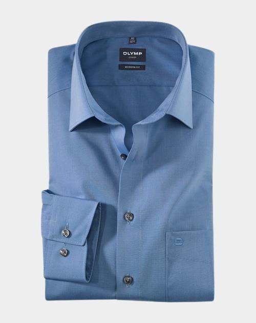 Olymp Business hemd lange mouw Blauw Luxor 030464/15