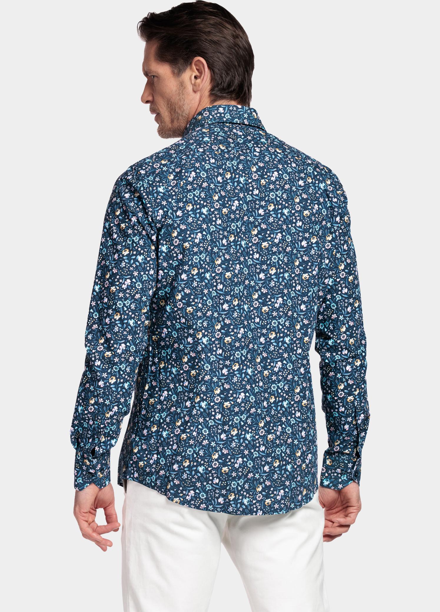 Giordano Overhemd heren Blauw Locarno Long Sleeve Semi Cuta 617892/60
