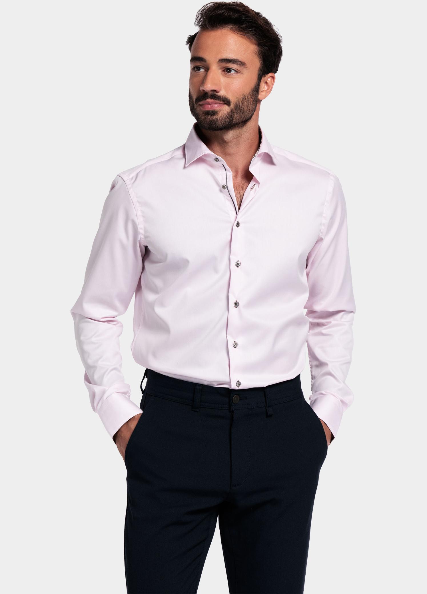Giordano Overhemd heren Roze Locarno long sleeve semi cuta 527877/50
