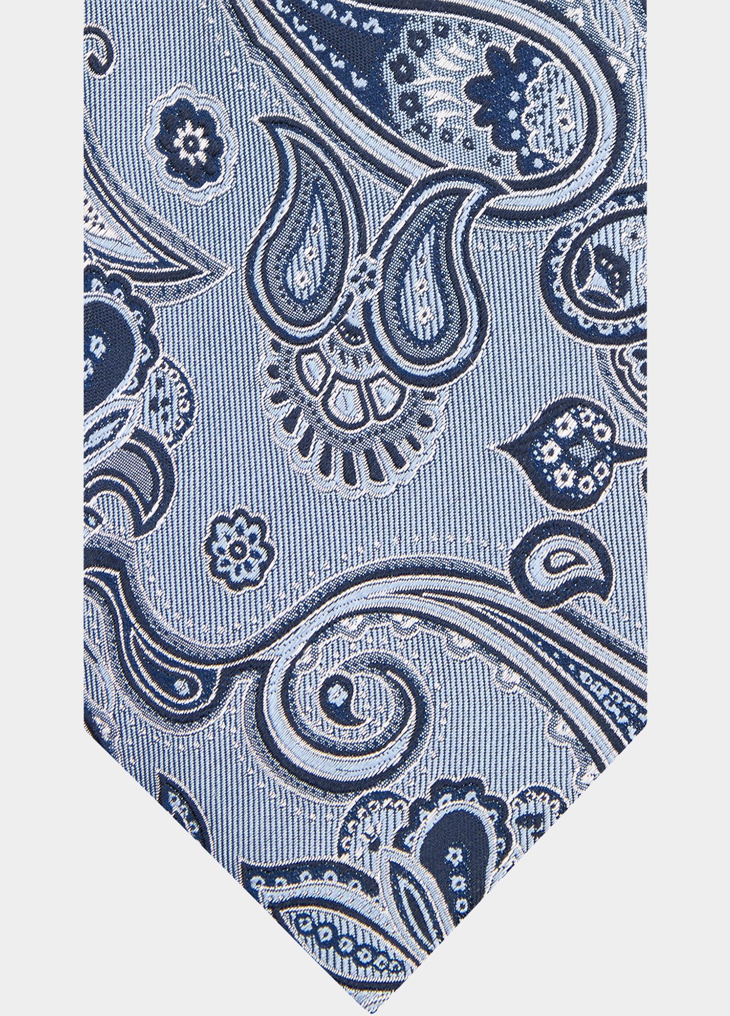 Profuomo Stropdas Blauw TIE SILK WOVEN BLUE PPWA30046/B