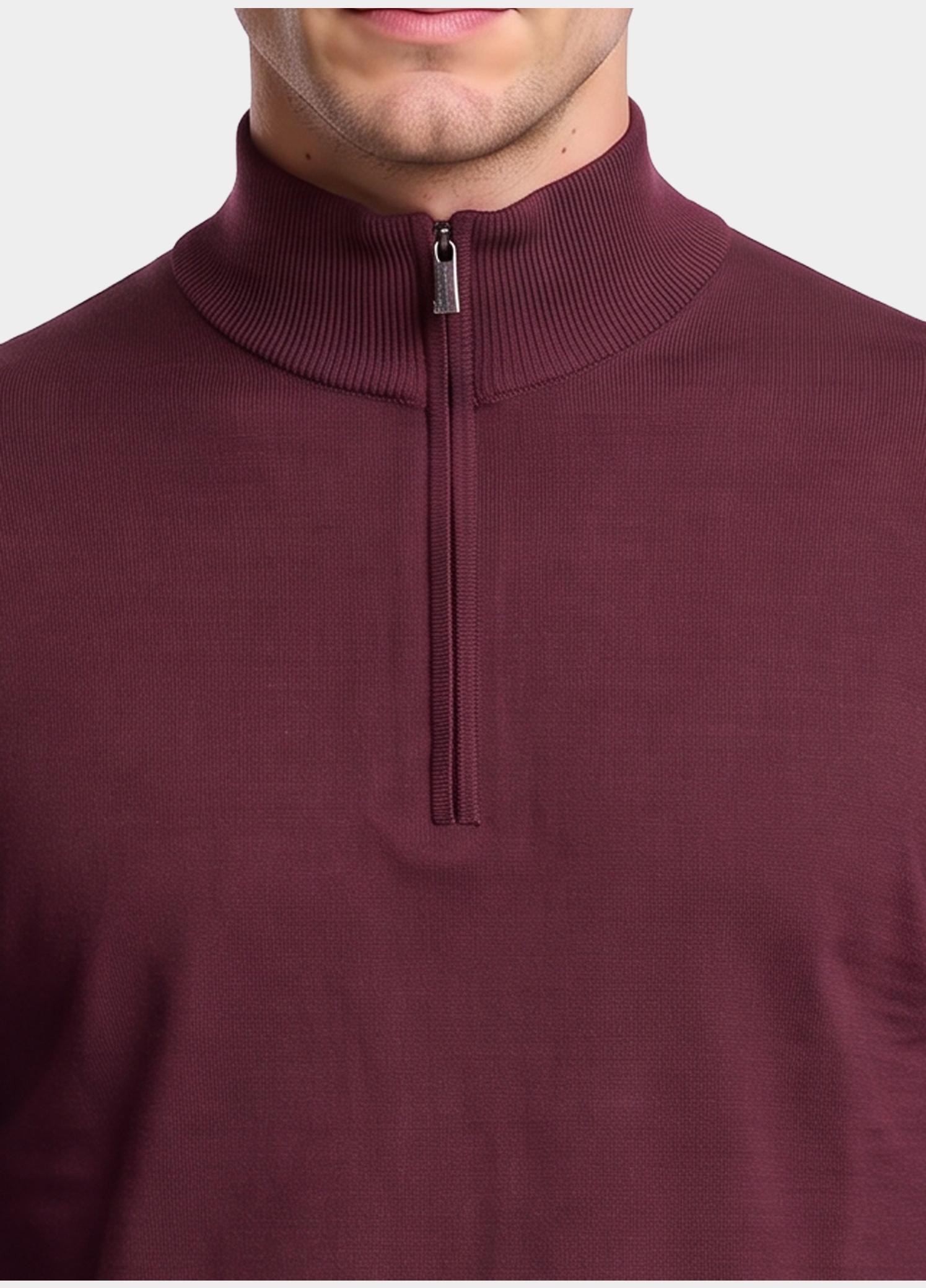 Born With Appetite Half Zip Rood Lux Pull Halfzip Merino BWA00005LU15/6009 port