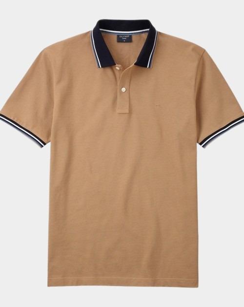 Olymp Polo korte mouw Bruin Polo PiquÃ© solid 541152/24