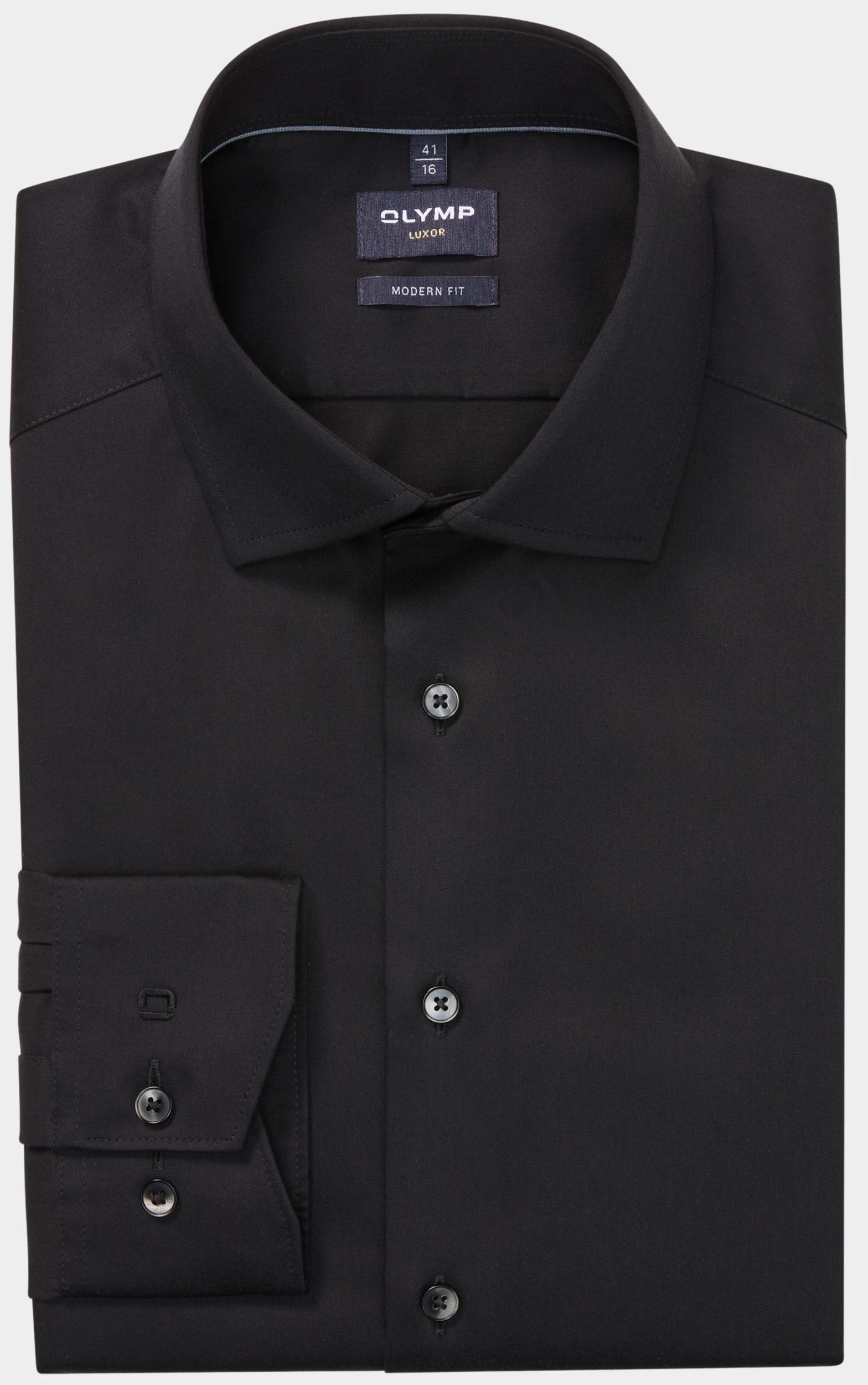 Olymp Zakelijk overhemd heren Zwart Luxor 131084/68
