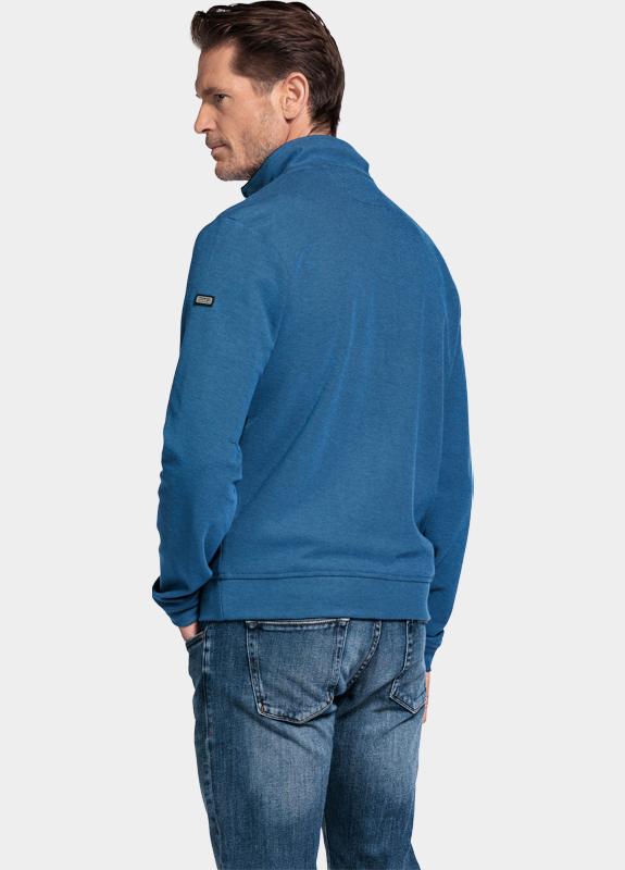 Baileys Vest Blauw Sweat Cardigan Zip  Jacquard 522256/650