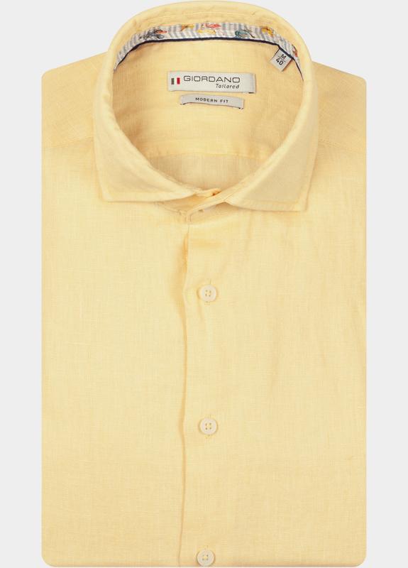 Giordano Overhemd heren Geel Row Long Sleeve Cutaway Soft 617810/20
