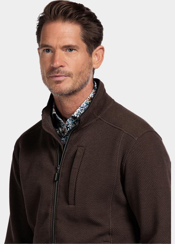 Baileys Vest Bruin Sweat Cardigan Zip  Hi-Low st 522230/87