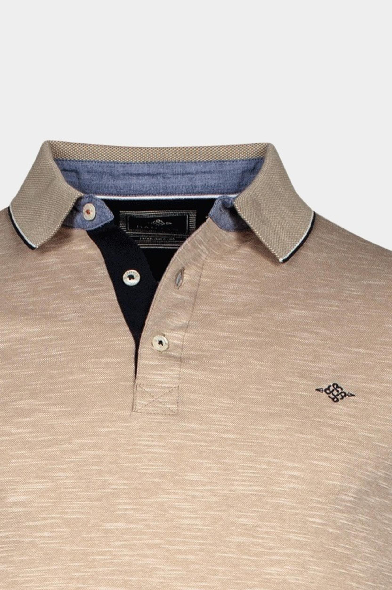 Baileys Polo korte mouw Beige Poloshirt 2-tone slub interloc 415212/83