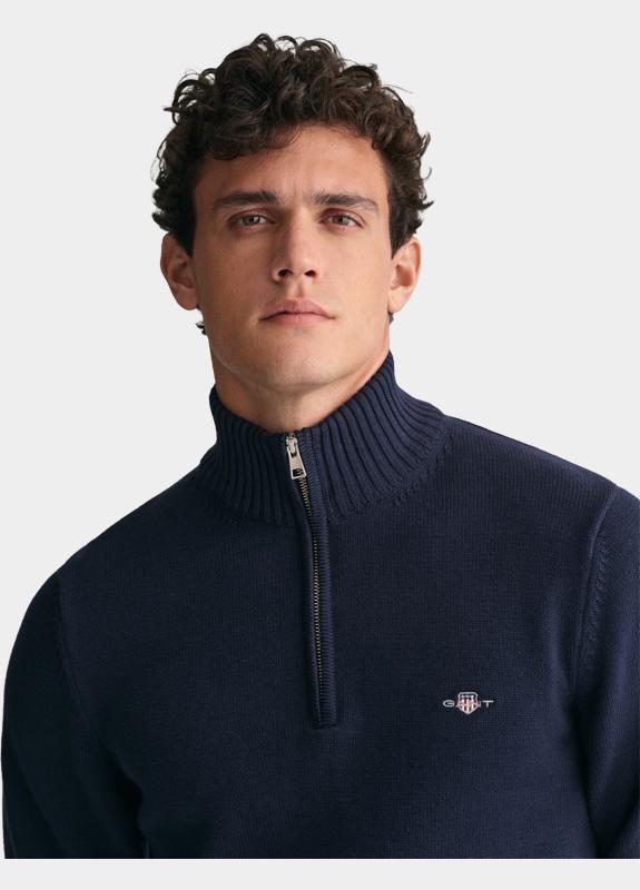 Gant Half Zip Blauw CASUAL COTTON HALF ZIP 8030170/433