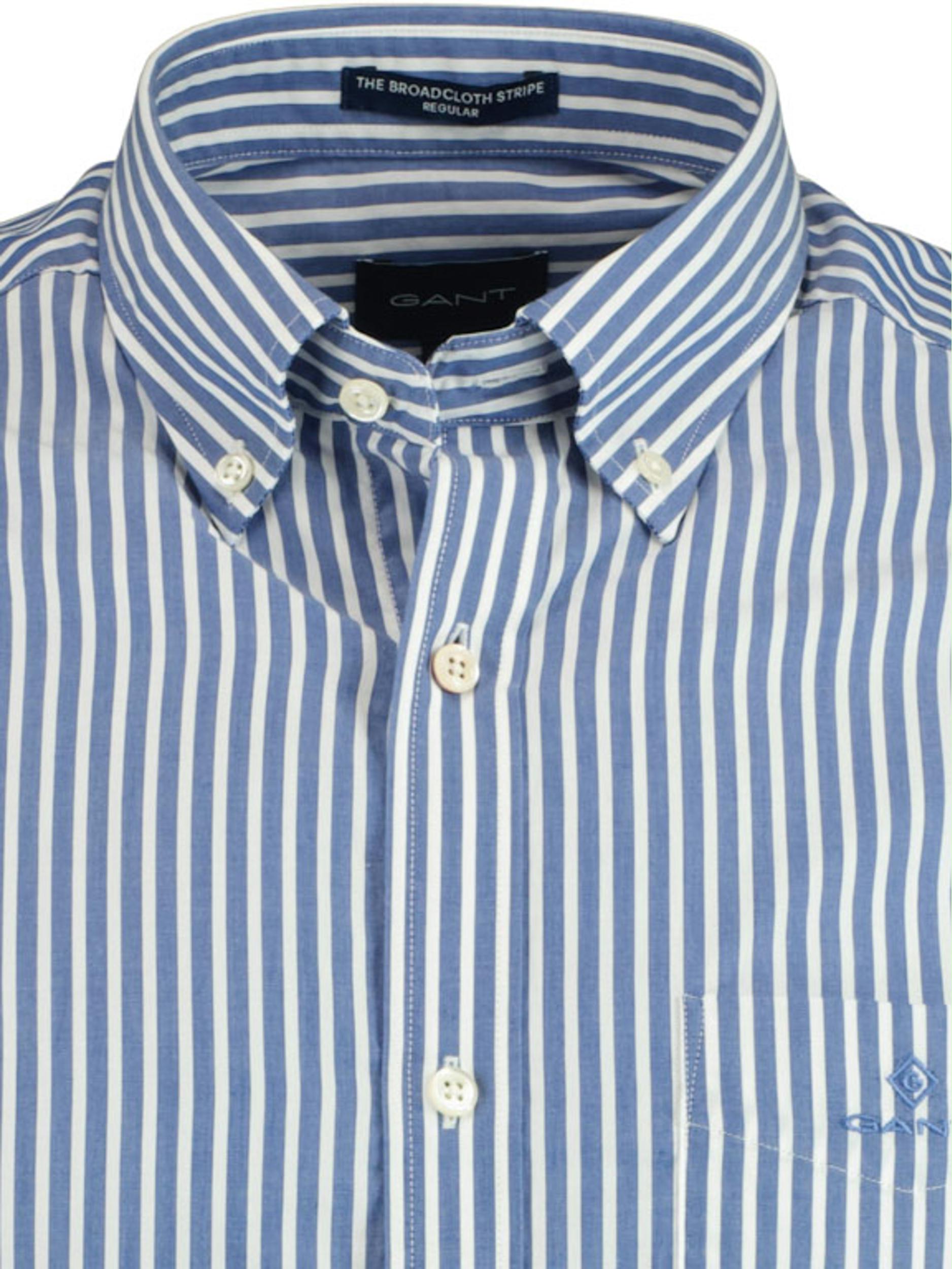 Gant Casual hemd lange mouw Blauw Reg Broadcloth Stripe BD 3062000/436