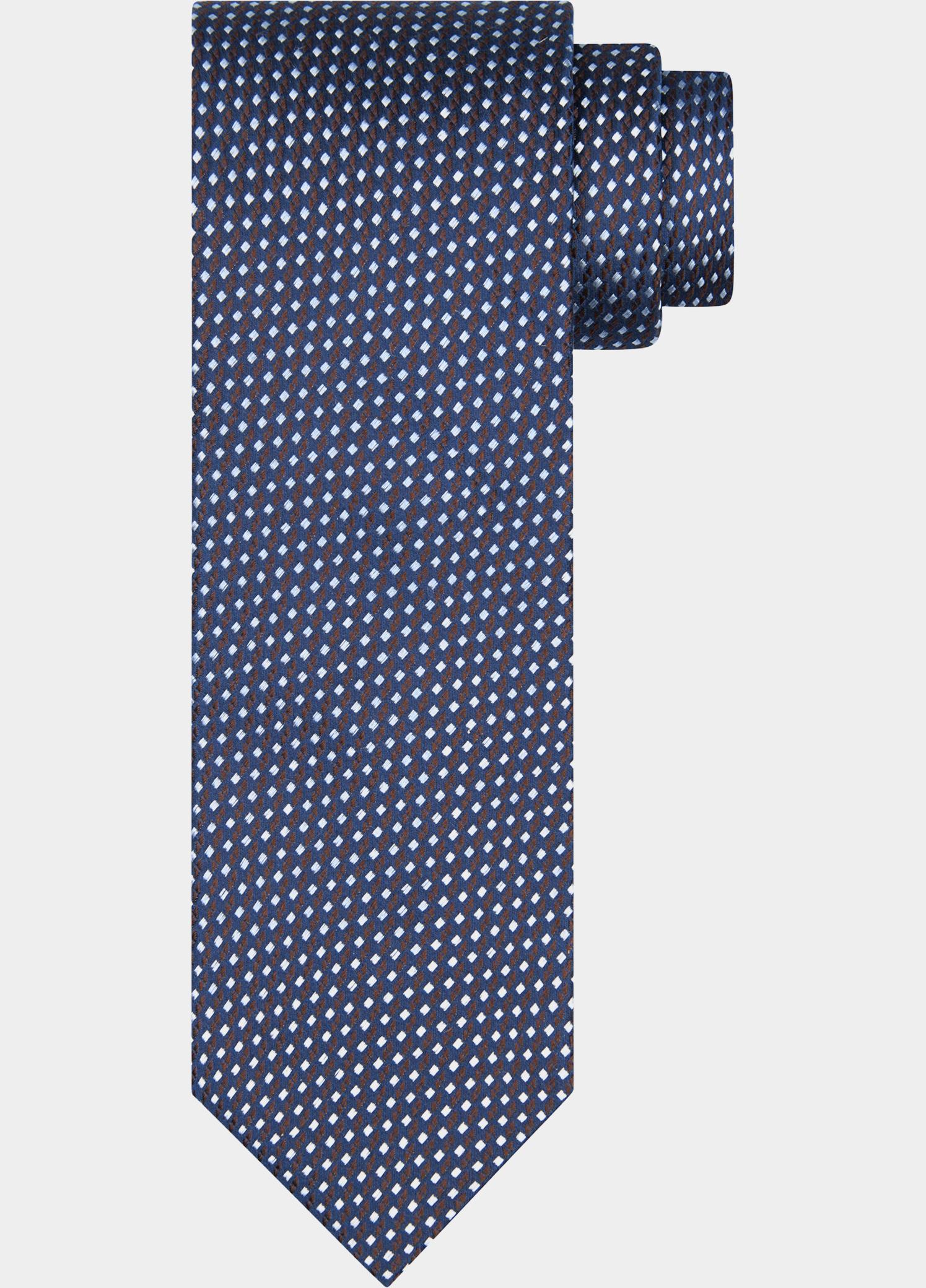 Profuomo Stropdas Bruin TIE SILK WOVEN BROWN PPWA30051/B