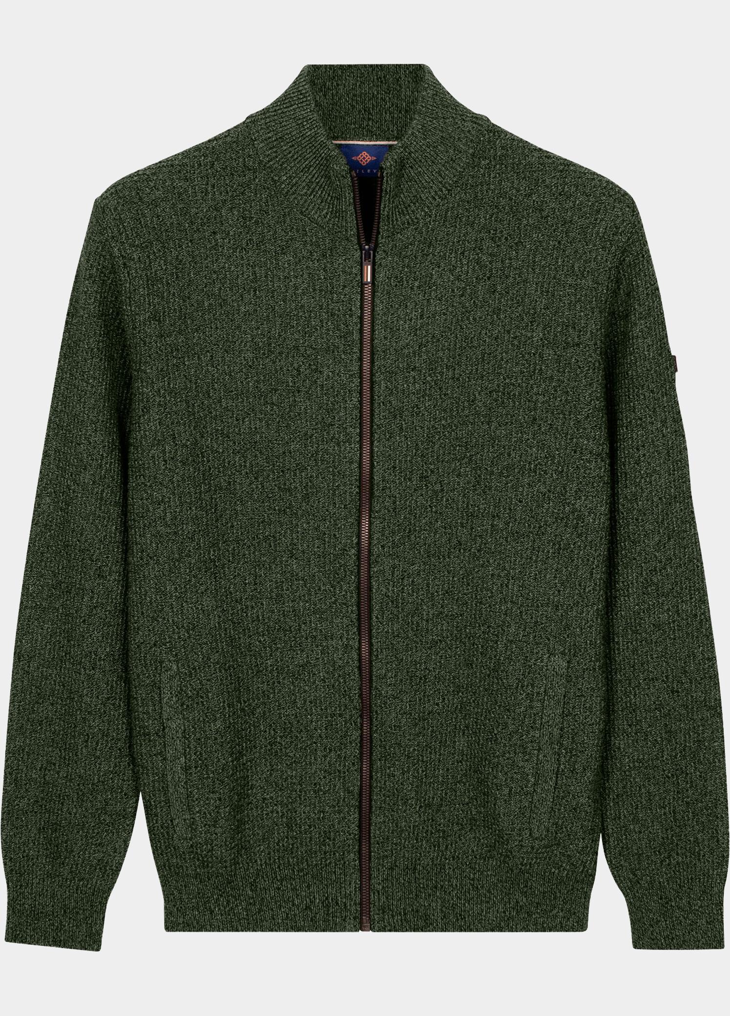 Baileys Vest heren Groen Cardigan Zip  all-over Twiste 622047/795
