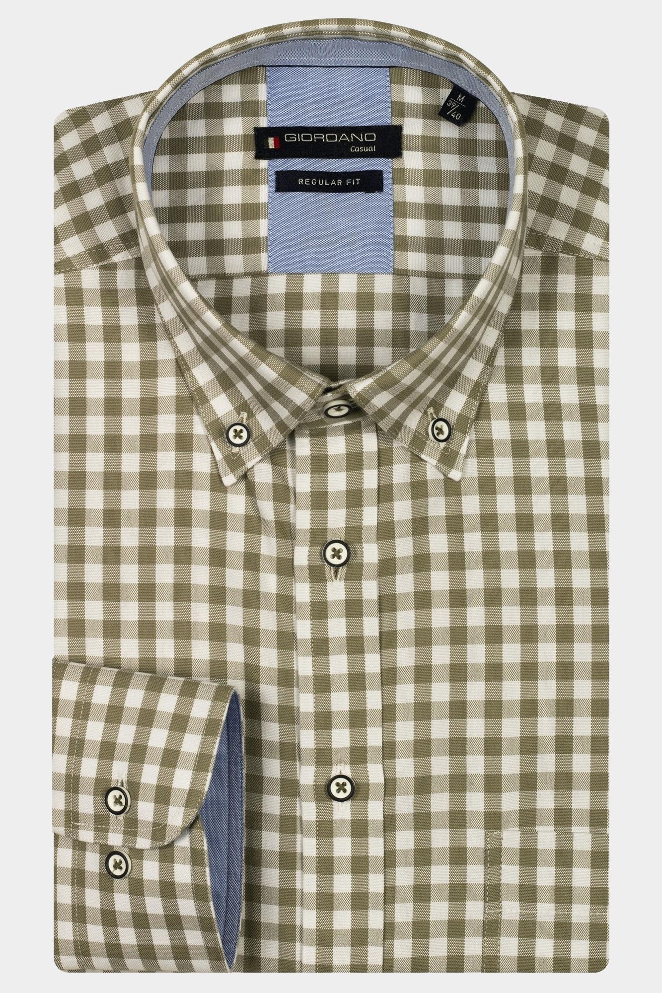Giordano Casual hemd lange mouw Groen Ivy long sleeve button down o 517330/71