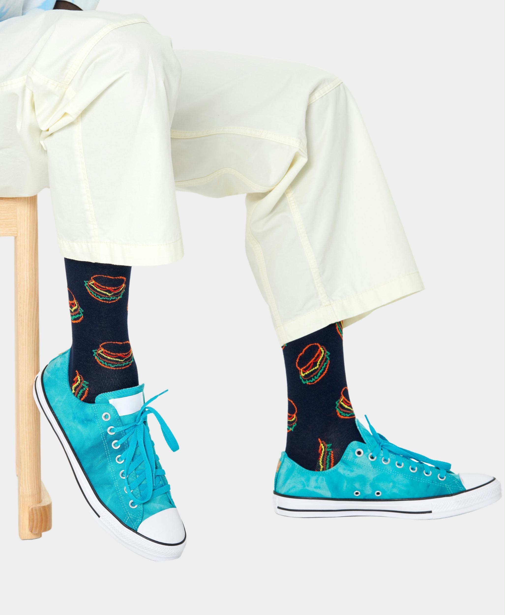 Happy Socks Sokken Zwart Lunch Time LUT01/6500