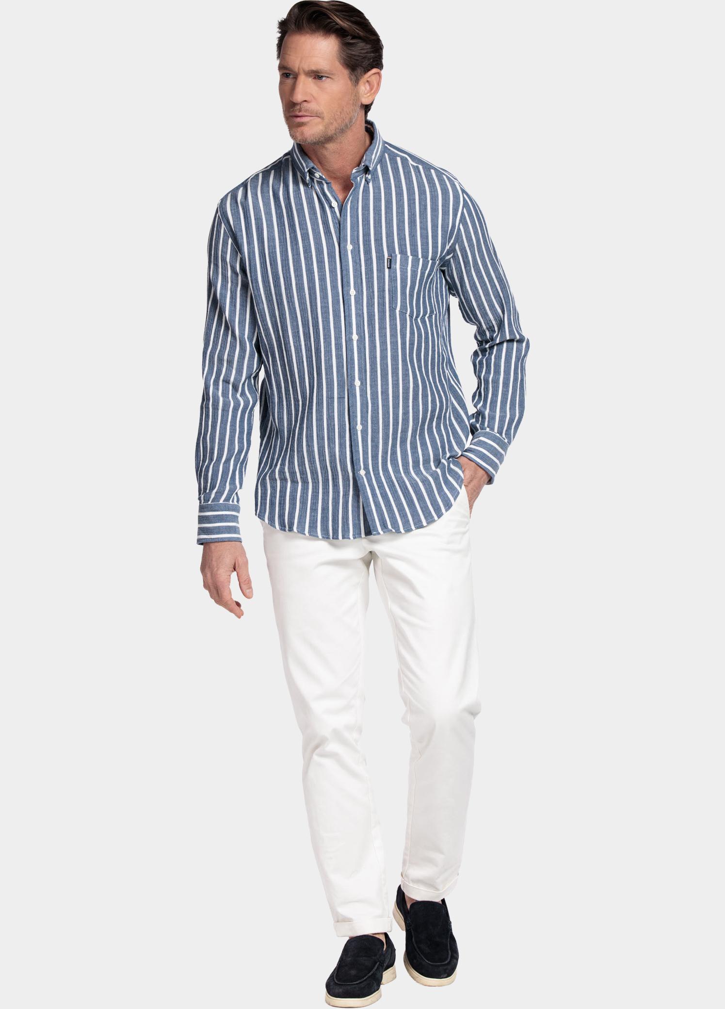 Giordano Overhemd heren Blauw Dino Long Sleeve Button Down 617124/60