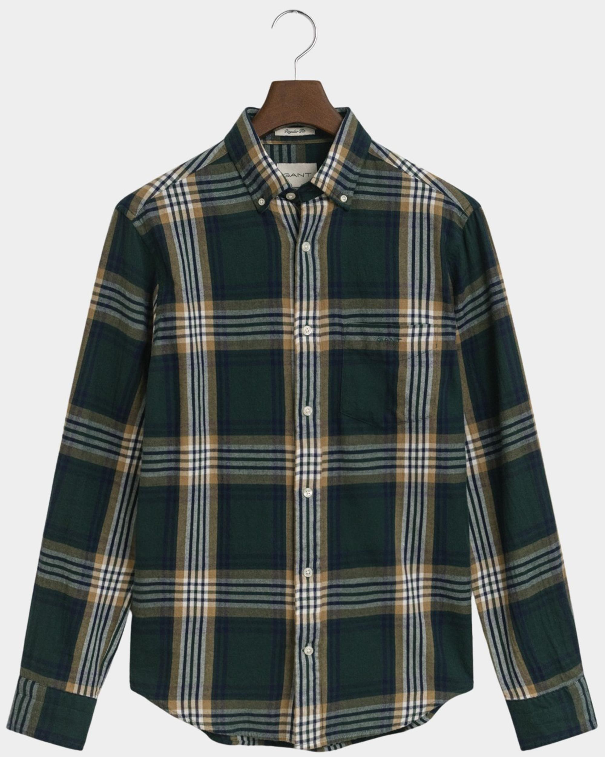 Gant Casual hemd lange mouw Groen Reg Windblown Flannel Check S 3250243/374