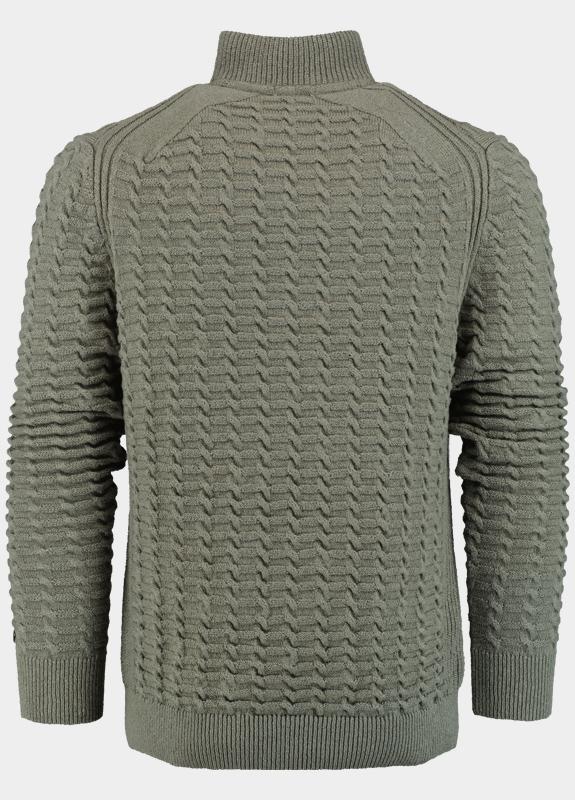 Cast Iron Half Zip Grijs Half zip collar cotton boucle CKW2510354/6513