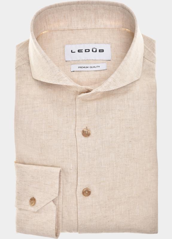 Ledub Business hemd lange mouw Bruin  0143450/620-000-000