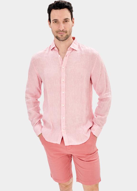 Blue Coast Overhemd heren Roze 100% linnen, regular fit 118L/0020