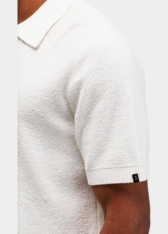 Butcher of Blue Polo korte mouw Wit Boucle M2616003/112