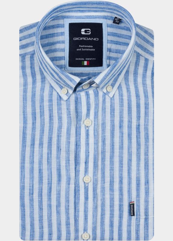 Giordano Overhemd heren Blauw Brando Long Sleeve Button Dow 617829/60