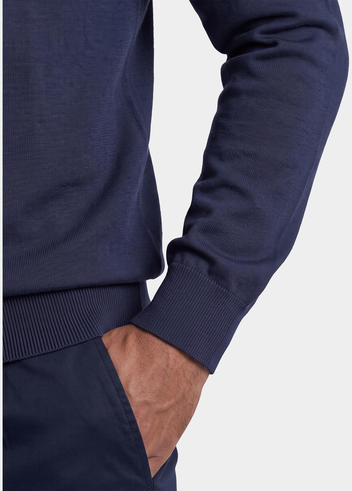 Born With Appetite Half Zip Blauw Lux Pull Halfzip Merino BWA00005LU15/4001 Navy