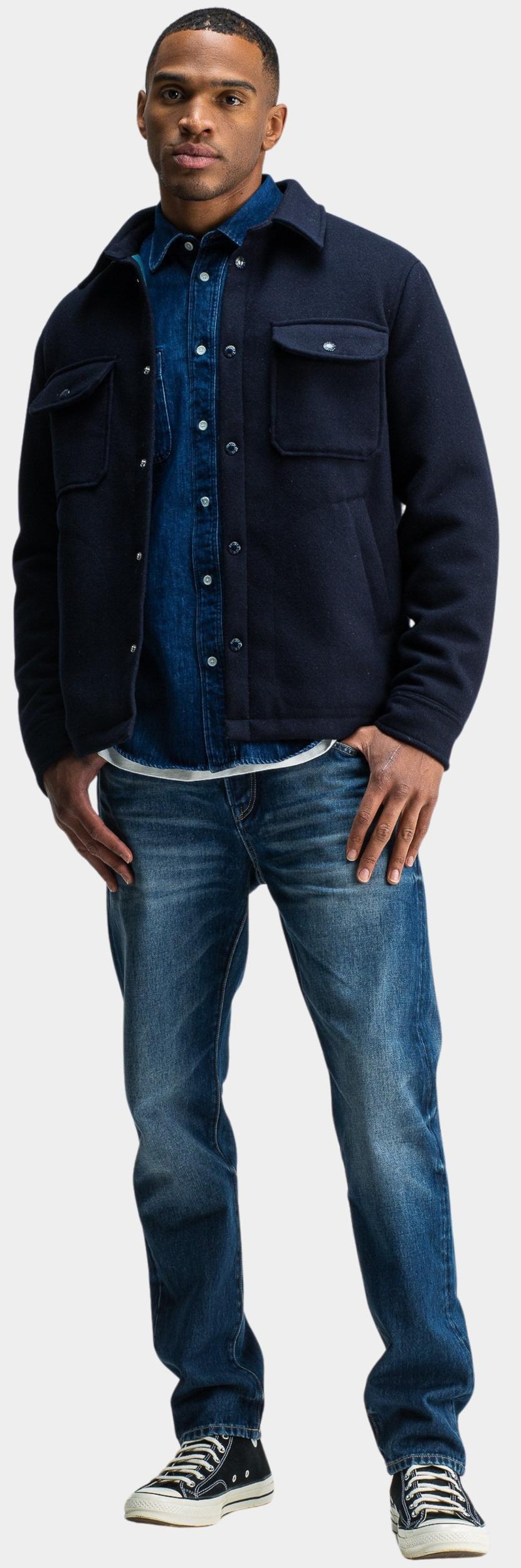 Butcher of Blue Winterjack Blauw Norbu Padded Wool Jacket M2514009/890