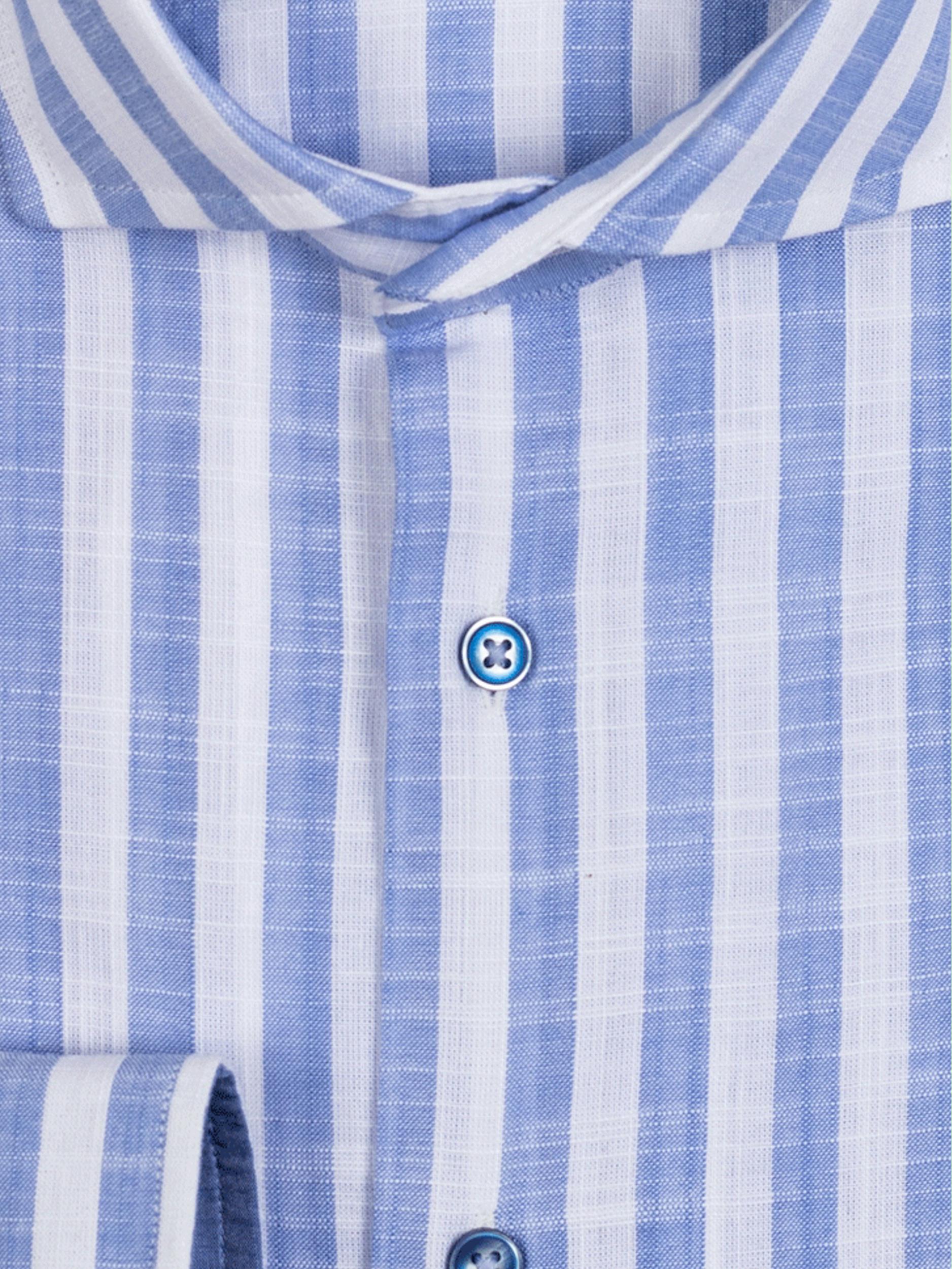 Giordano Casual hemd lange mouw Blauw Row 317814/61