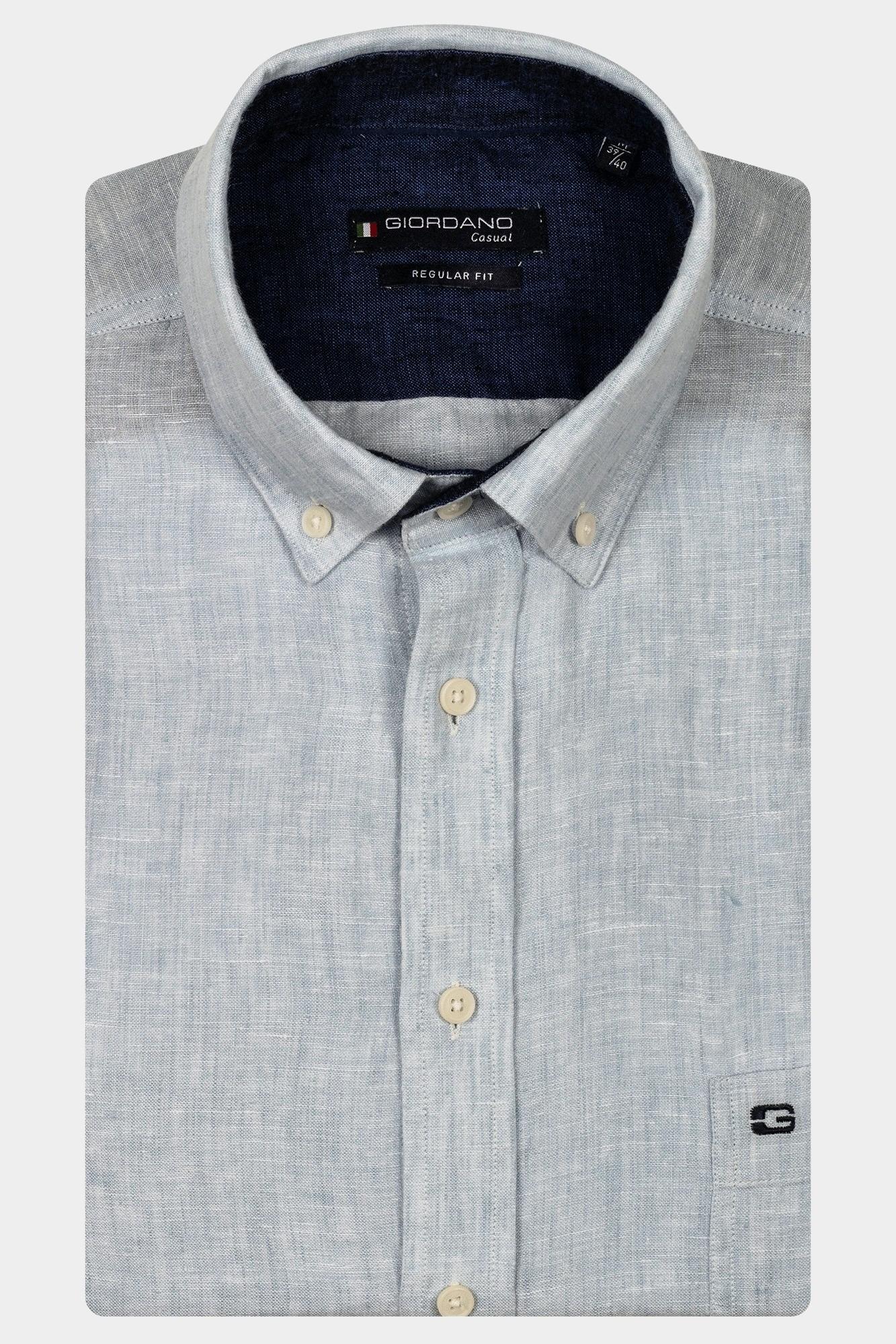 Giordano Casual hemd korte mouw Blauw League Short Sleeve button do 516009/61