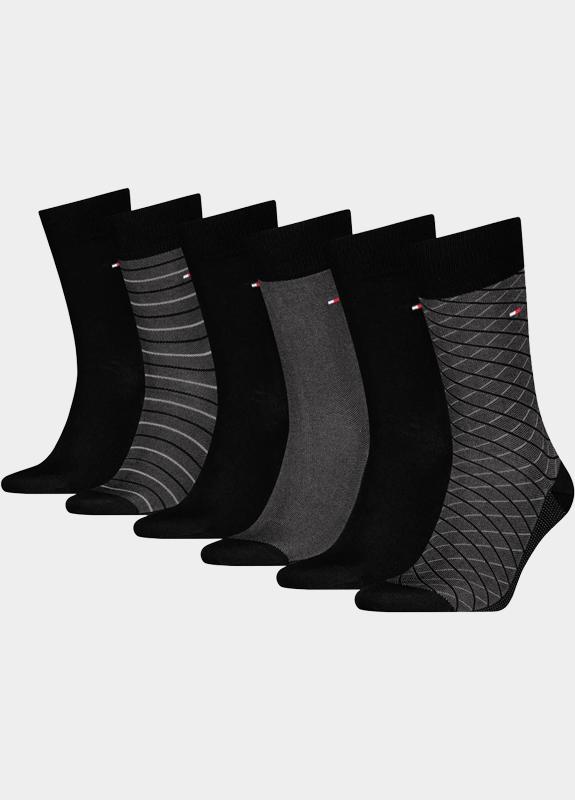 Tommy Hilfiger Cadeaubox Sokken Zwart TH Men Sock 6P Tin Giftbox Bir 701235373/002