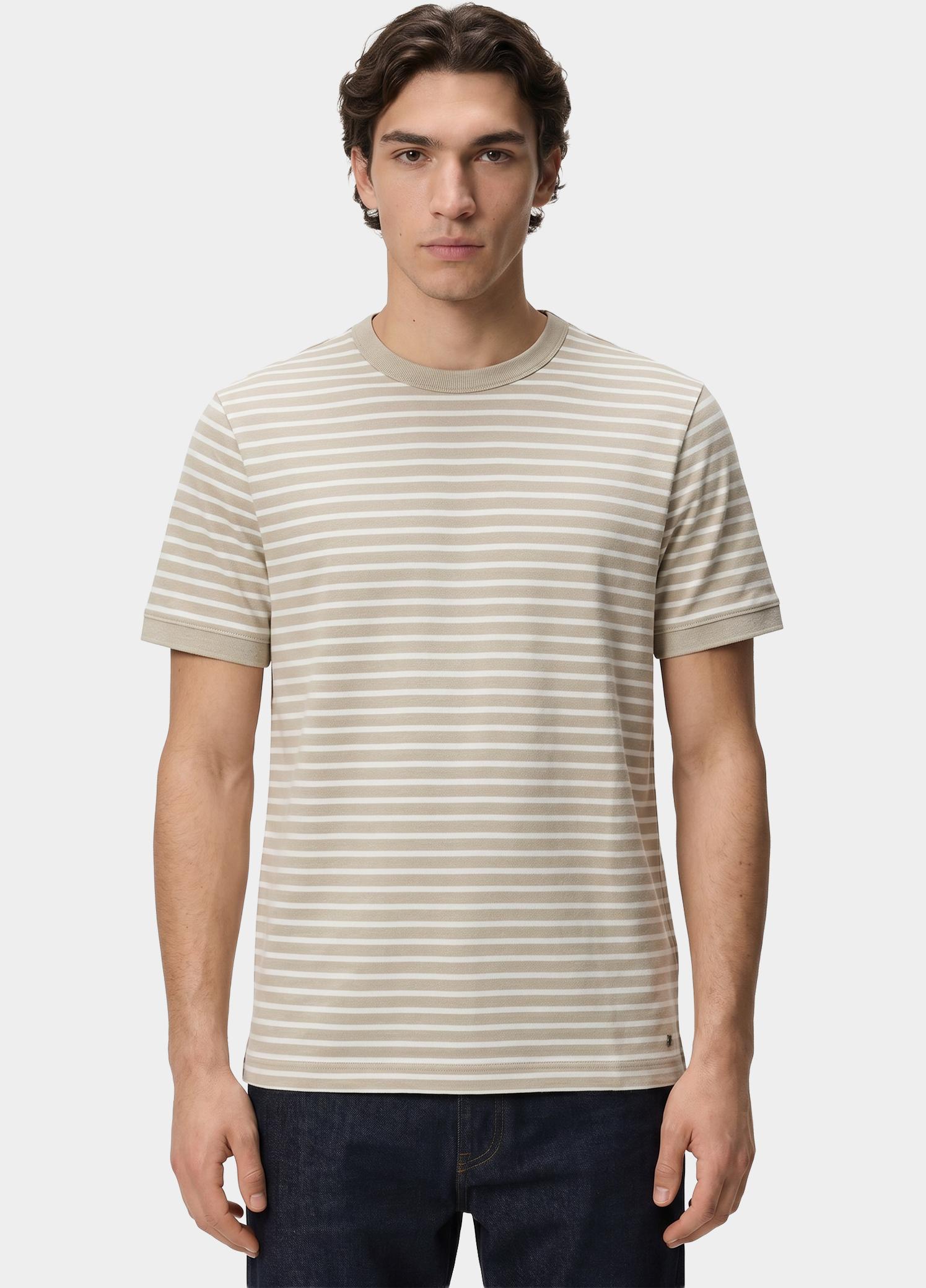 Scotland Blue T-shirt korte mouw Grijs Isaac Stripe T-shirt Pique 25108IS18/190 pebble