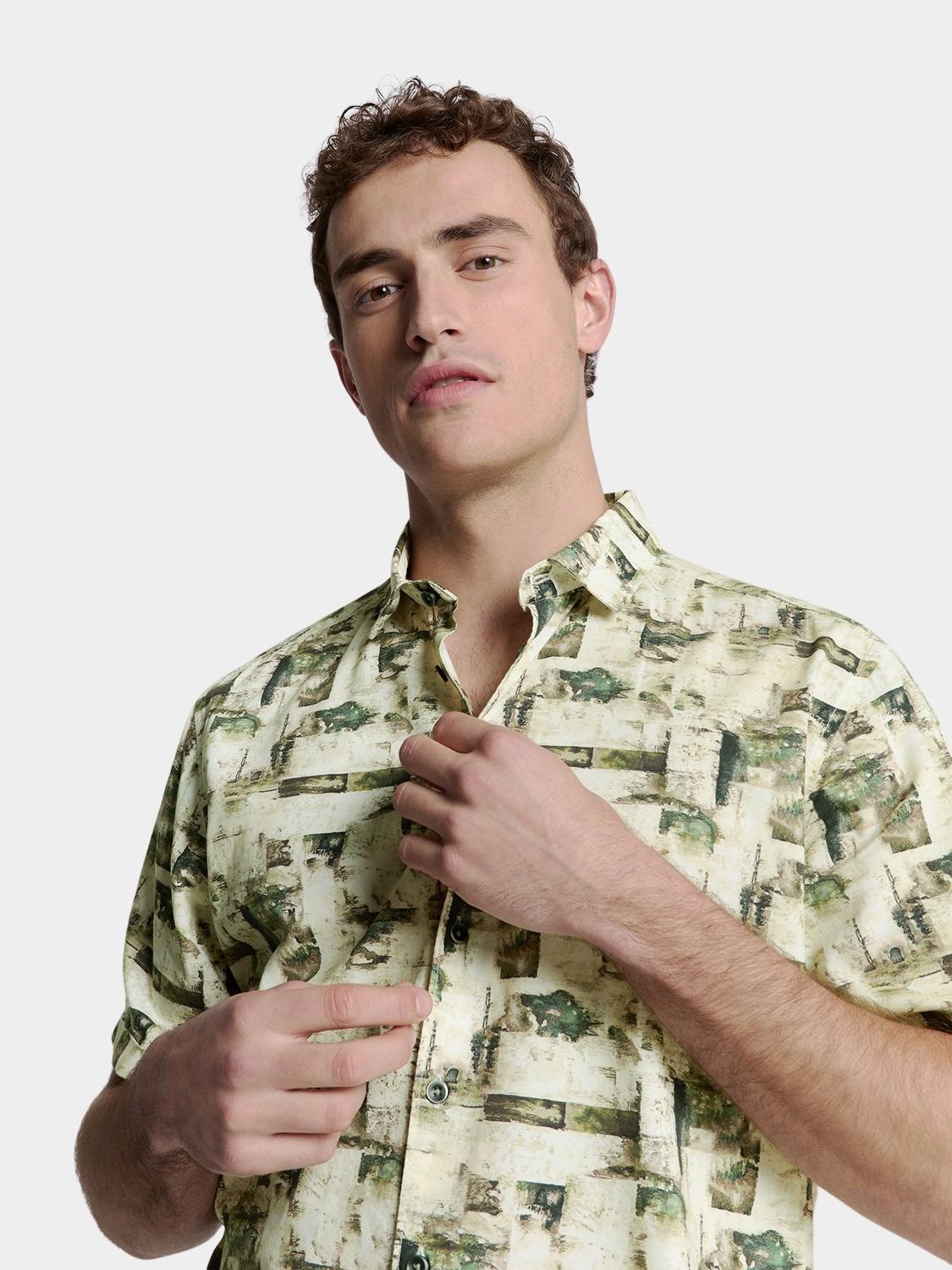 No Excess Casual hemd korte mouw Groen  27490310/050