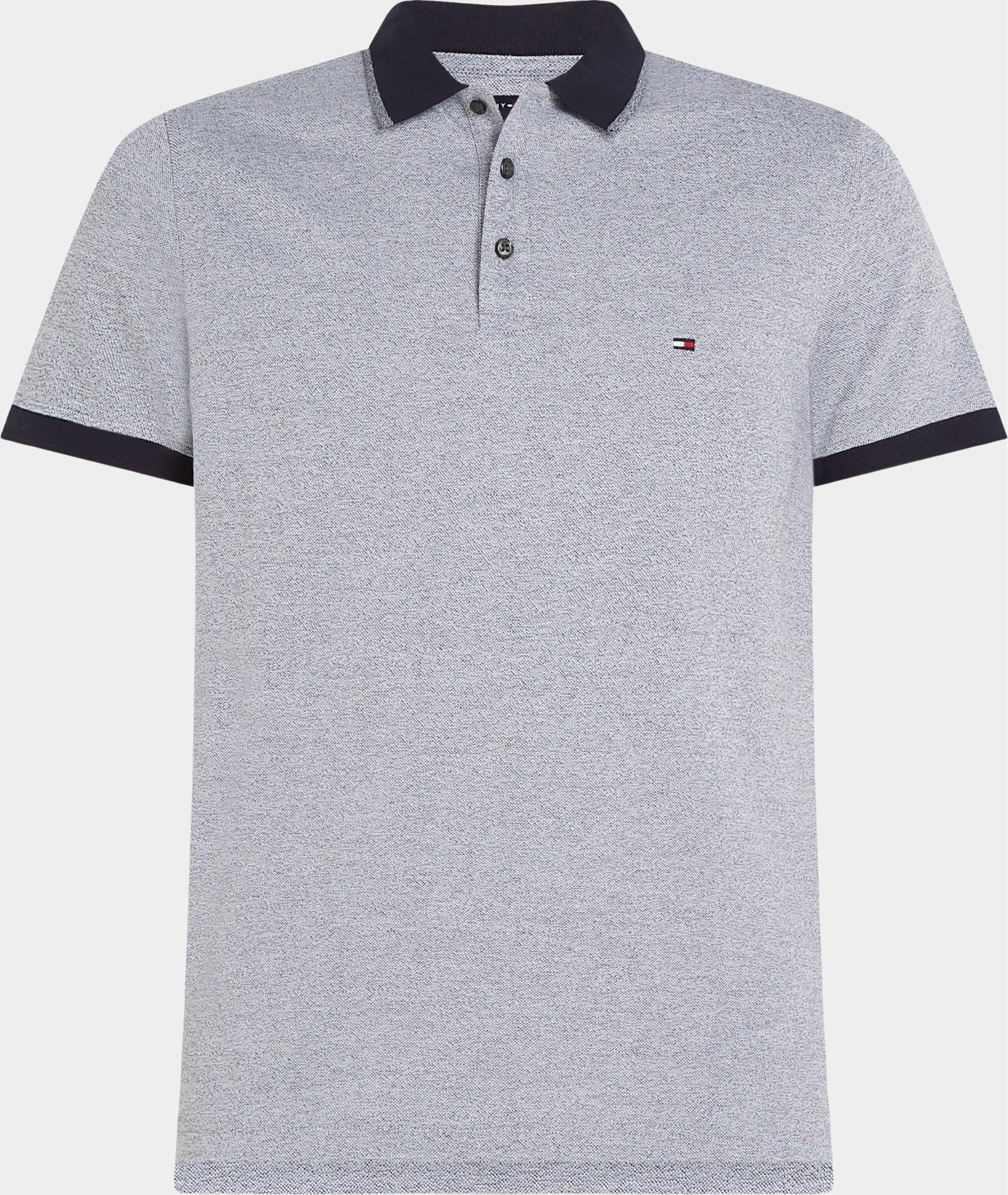 Tommy Hilfiger Polo korte mouw Blauw Mouline Tipped Slim MW0MW31665/DW5