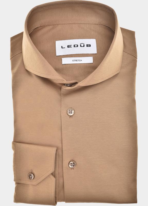 Ledub Business hemd lange mouw Bruin  0143455/645-000-000