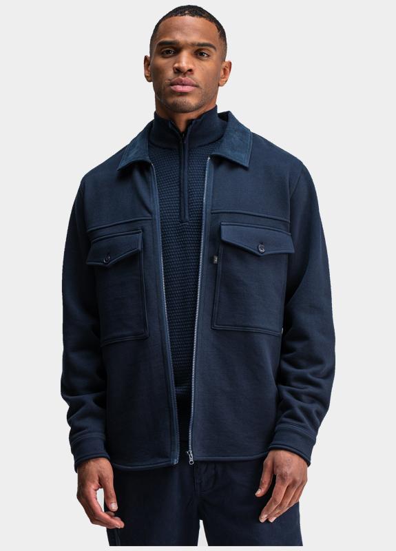 Butcher of Blue Overshirt Blauw Perry Zip Overshirt M2523000/890