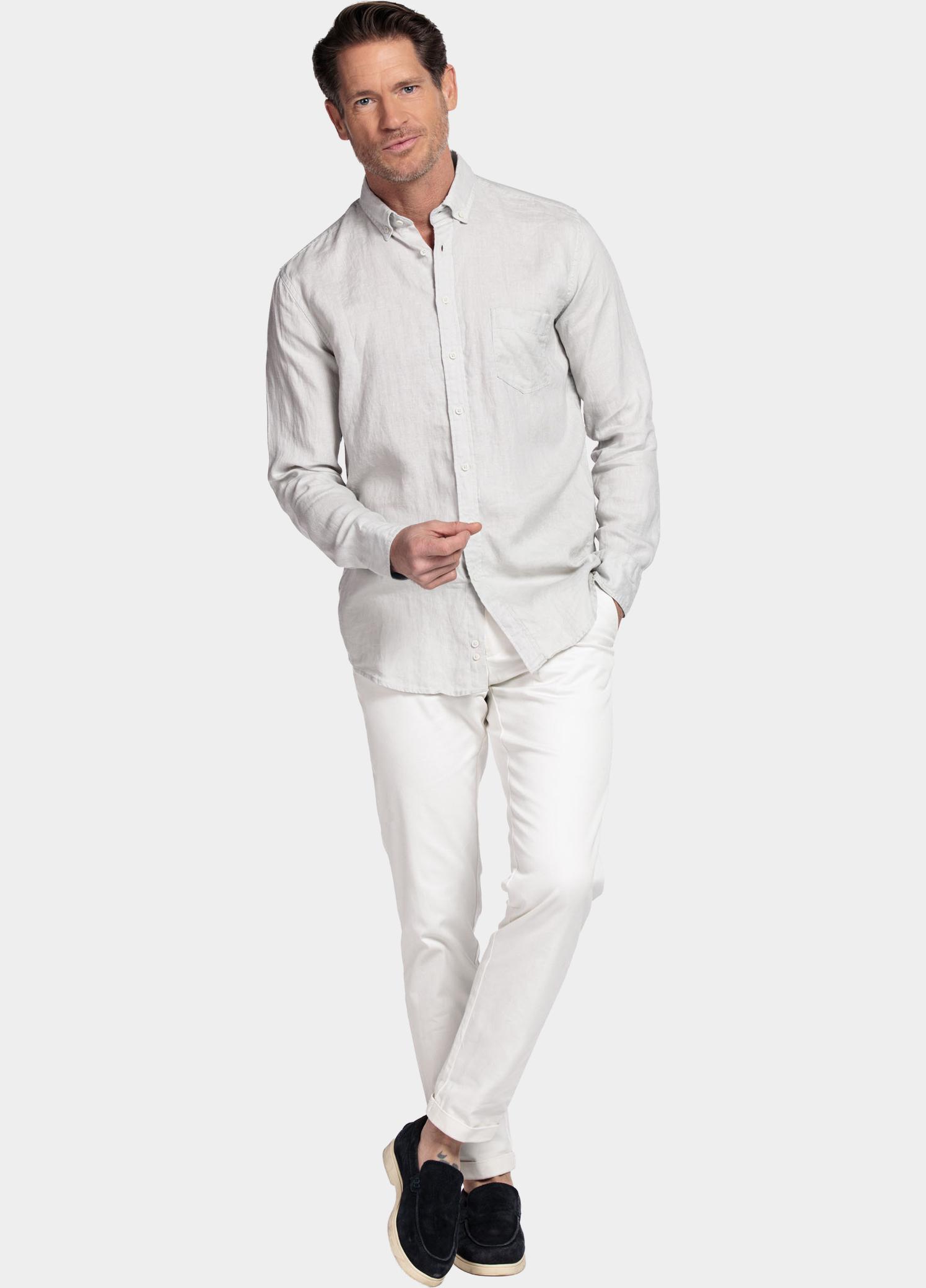 Giordano Overhemd heren Grijs Ivy Long Sleeve Button Down S 617009/91