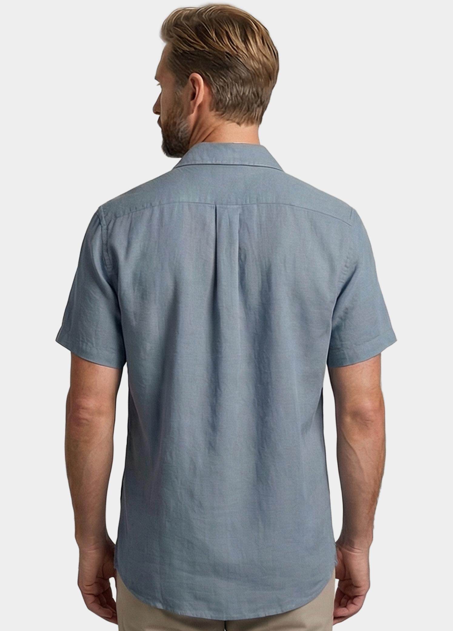 Giordano overhemd korte mouw heren Blauw Capri Short Sleeve Resort Gar 616002/64