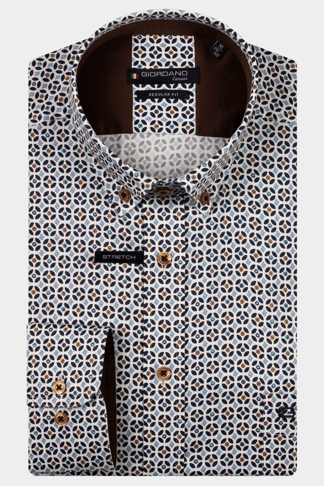 Giordano Casual hemd lange mouw Blauw Ivy long sleeve button down S 527052/60