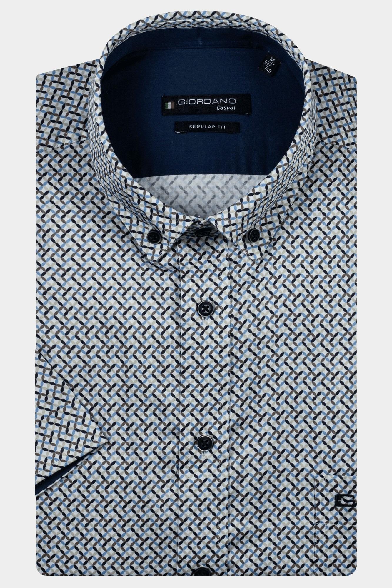 Giordano Casual hemd korte mouw Blauw League short sleeve button do 516021/60