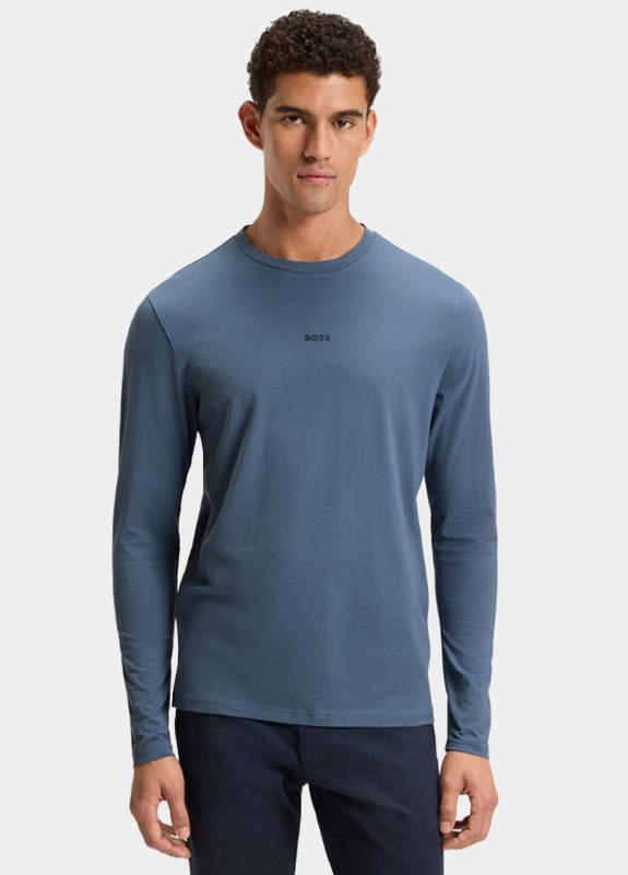 BOSS Orange T-shirt lange mouw Blauw TChark 10242929 01 50473286/495