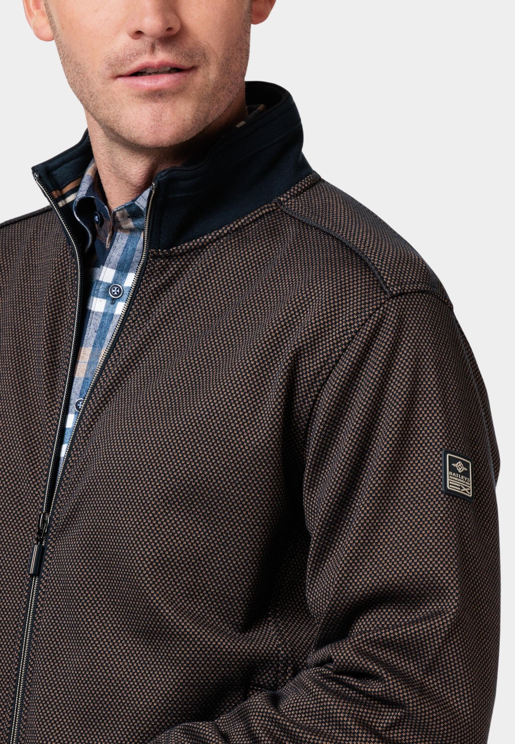 Baileys Vest Bruin Sweat Cardigan Zip 322287/88
