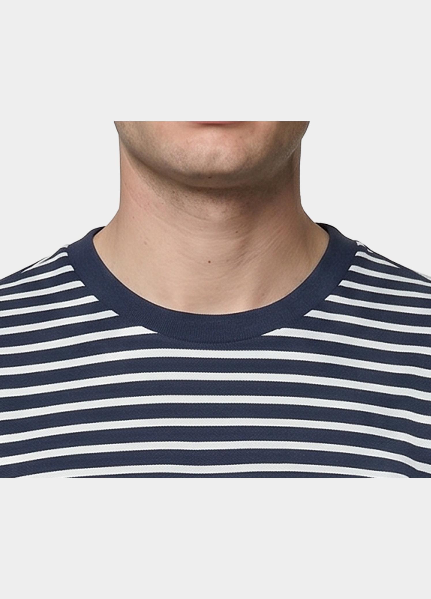 Scotland Blue T-shirt korte mouw Blauw Isaac Stripe T-shirt Pique 25108IS18/290 navy