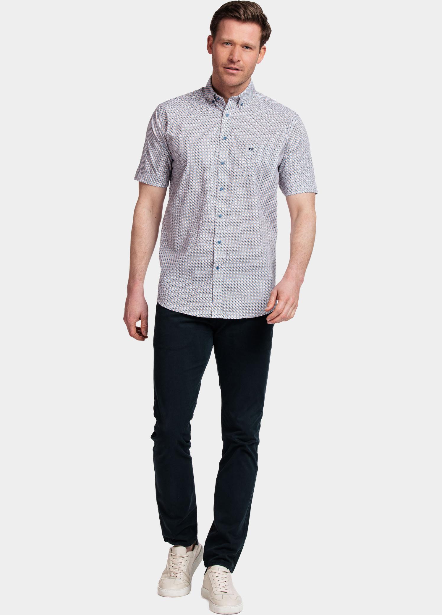 Giordano overhemd korte mouw heren Geel League, SS Button Down Graphi 416016/20