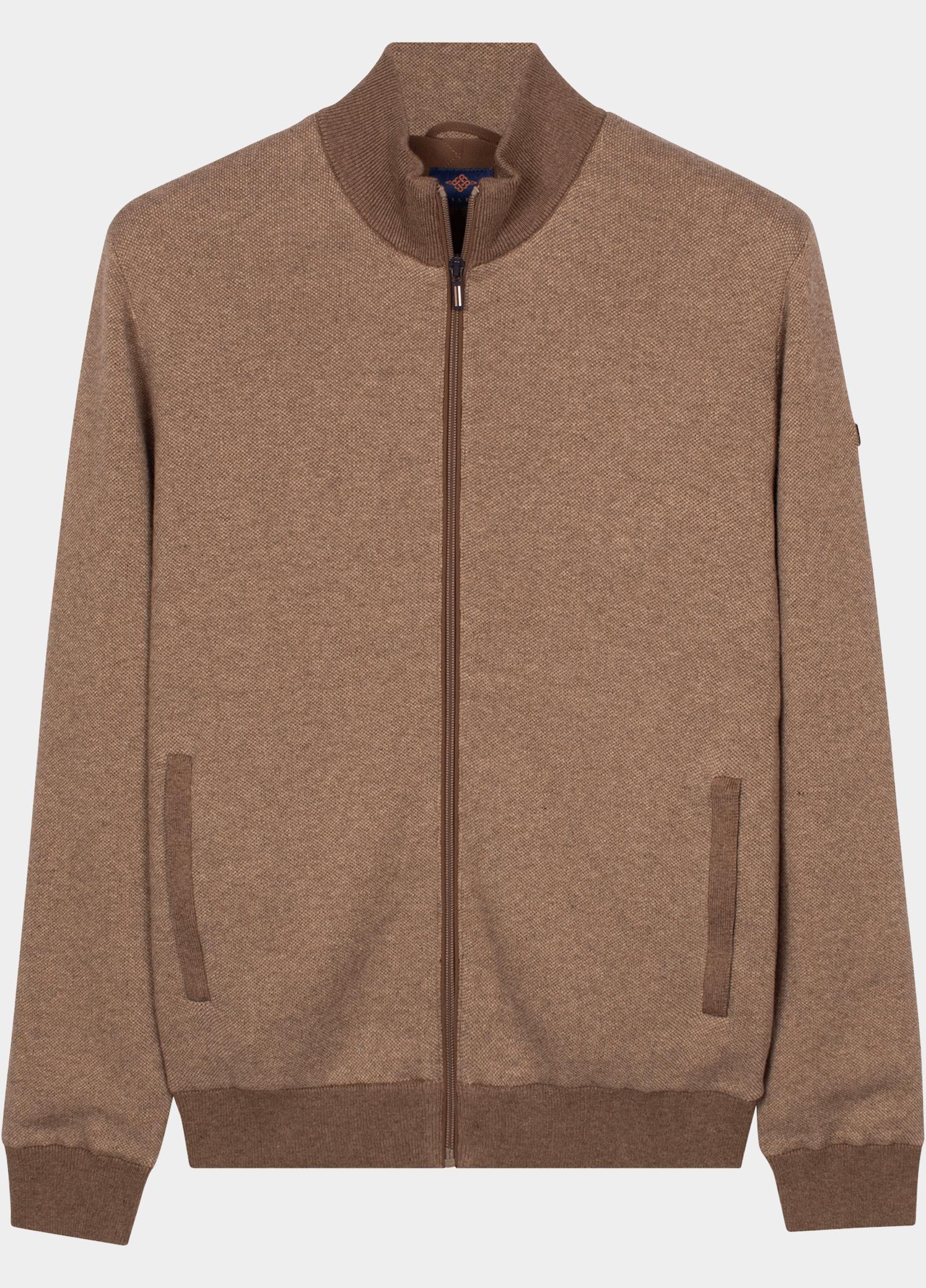 Baileys Vest heren Bruin Cardigan Zip  all-over in  2- 622180/875