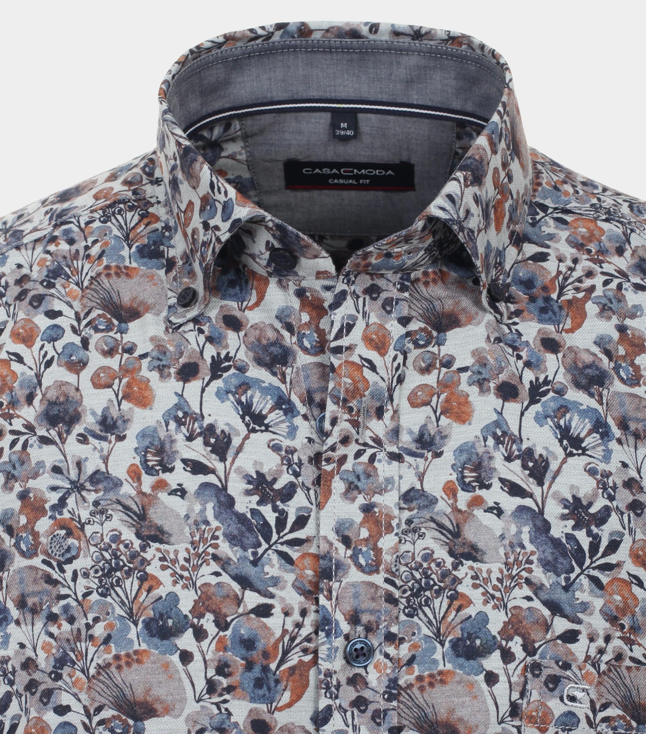 Casamoda Casual hemd lange mouw Blauw B.D. Casual Fit 434112800/450