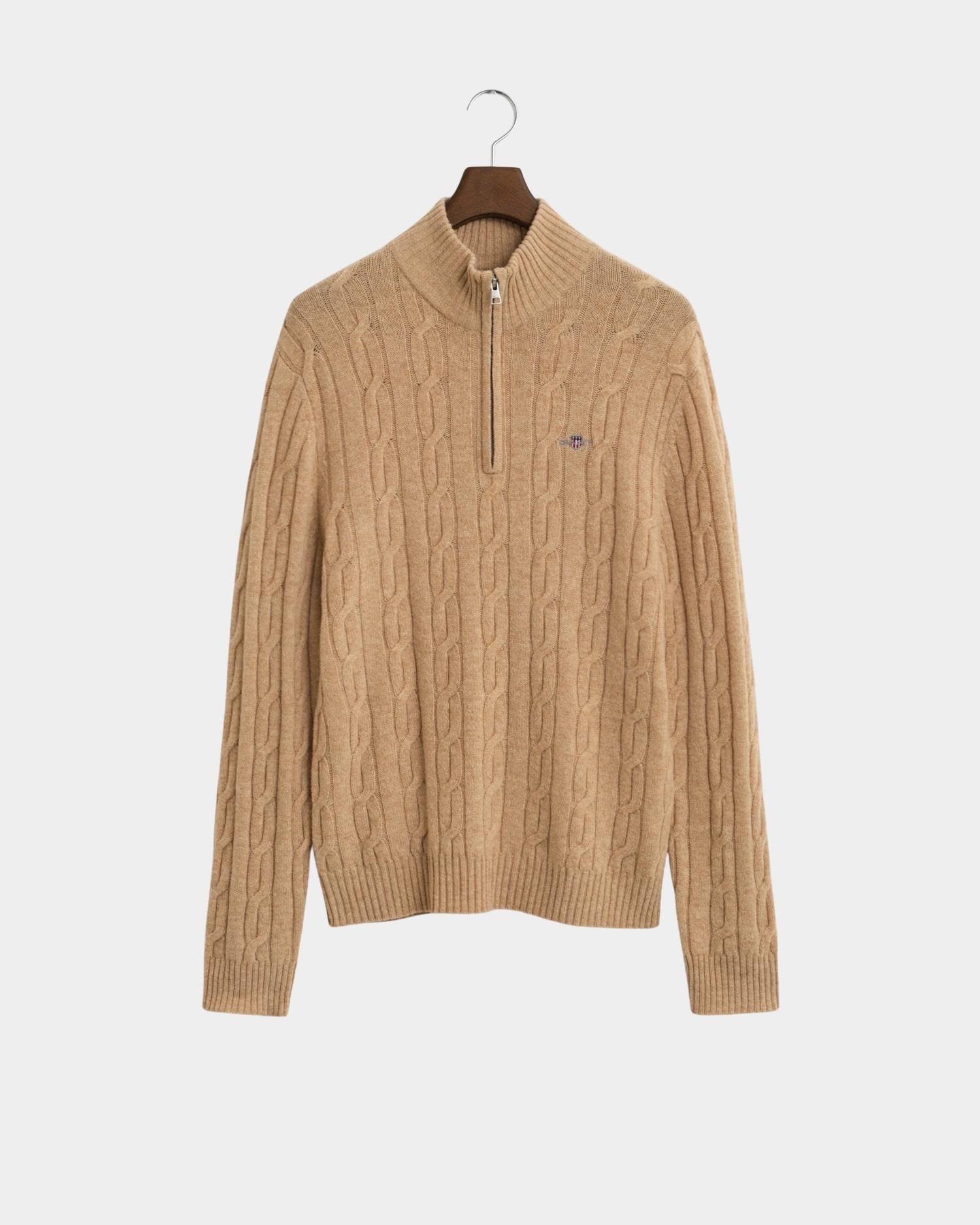 Gant Half Zip Beige Lambswool Cable Half Zip 8050260/296