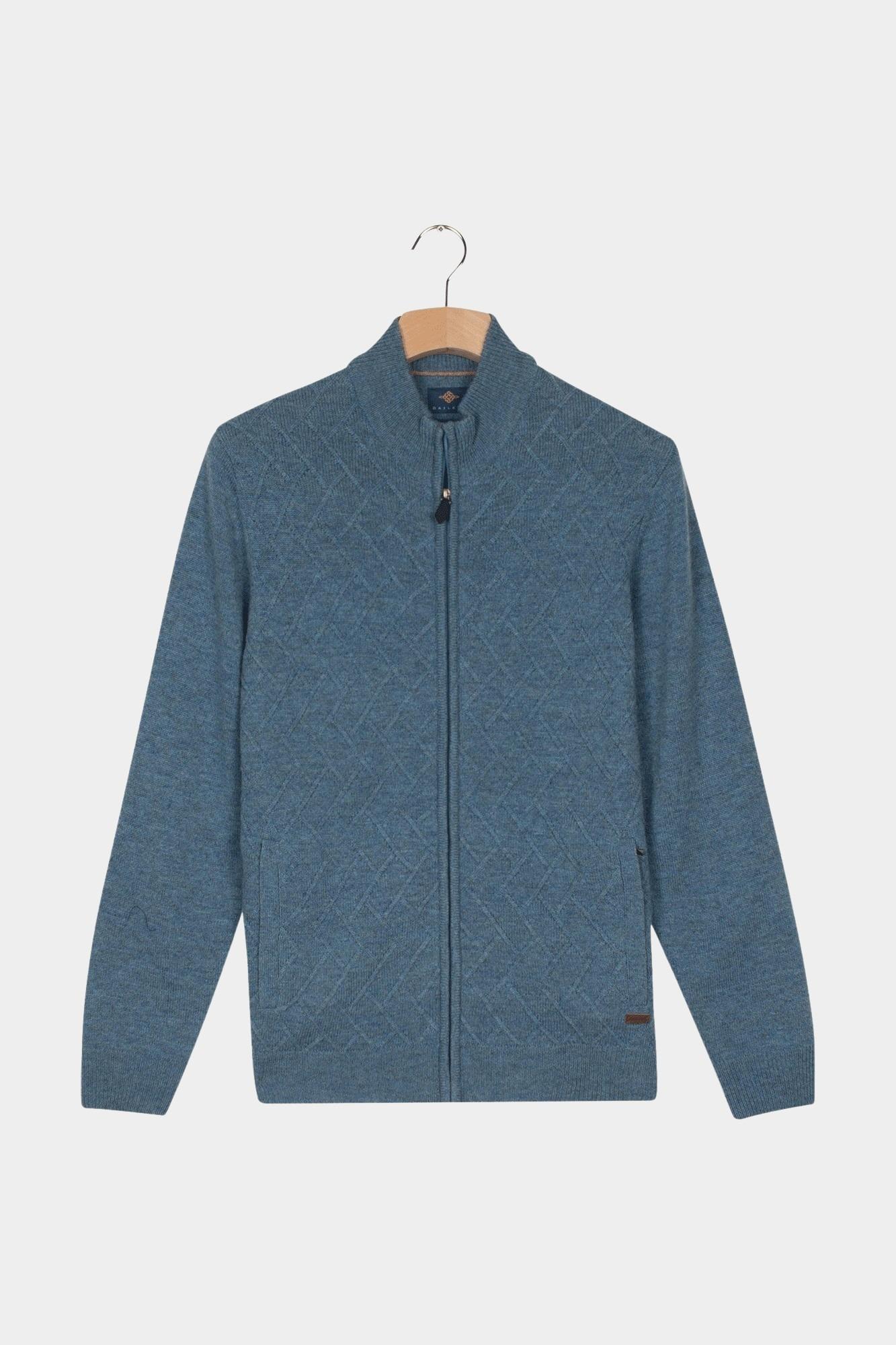 Baileys Vest Blauw Cardigan Zip 10gg, Front body 522022/665