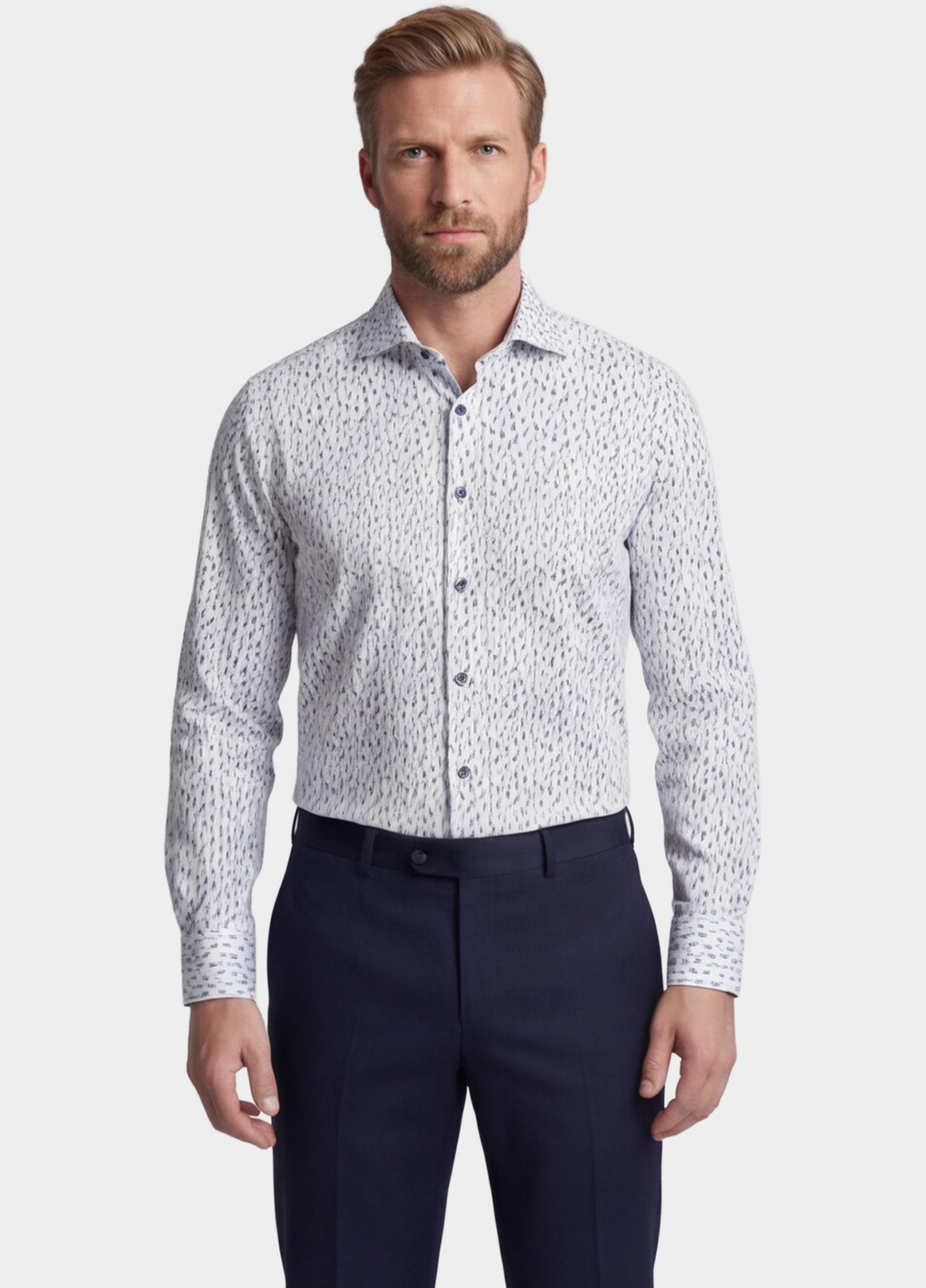 Giordano Overhemd heren Blauw Locarno Long Sleeve Semi Cuta 617882/60